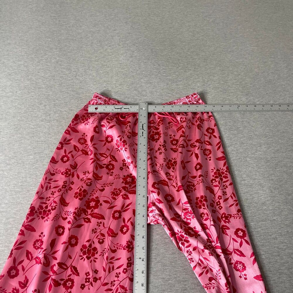 Natori Cruz Women’s Pink & Red Floral Print Satin PJ Pants - Picture 3 of 11